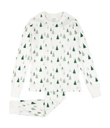 petit lem Women's PJ Set Christmas Tree Print Off White