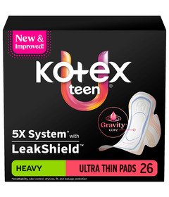U by KOTEX Core Teen Ultra-Thin Winged Heavy Pads