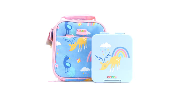 rainbow and animal backpack set