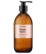 Bouteille en verre Happy Space d'Osmology, nettoyant pour les mains ambré, géranium rosat et ambre