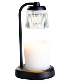 Candle Warmers Fluted Glass Candle Warmer Lamp Black