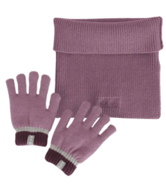Calikids Knit Neckwarmer and Glove Dusty Orchid Bundle