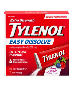 Tylenol Extra Fort Poudre d'acétaminophène à dissolution facile 500 mg Baies