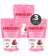 Rawcology Granola sans céréales, fraises et betteraves, paquet de 3