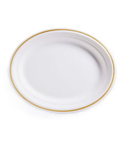 Eco Guardian Oval Plates Gold Rim