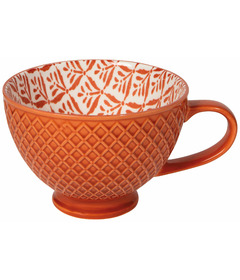 image of Now Designs By Danica  Latte Mug Copper Leaves Stamped with sku:334842