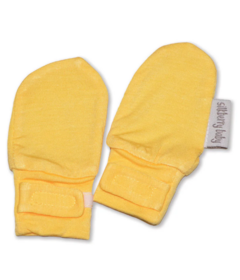 Silkberry Baby Newborn Bamboo Stay-On No Scratch Mitten Banana Cream