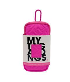 MYTAGALONGS Framework Double Eye Glass Case with Carabiner Hot Pink