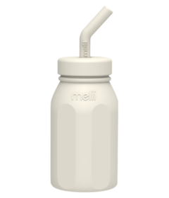Melii Luxe Silicone Bottle with Straw Ivory