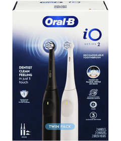 image of Oral-B iO Series 2 Rechargeable Electric Powered Toothbrush Black & White with sku:330029