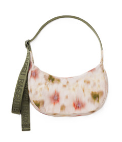 BAGGU Small Nylon Crescent Bag Abstract Floral