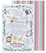 Now Designs Holiday Eggnog Recipe Imprimé et Tissé Torchon de cuisine