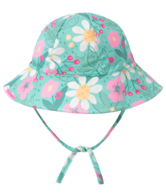 Souris Mini Reversible Sun Hat Floral Turquoise