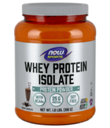 NOW Foods Sports Whey Protein Isolate Creamy Chocolate Powder (Isolat de protéines de lactosérum au chocolat crémeux)