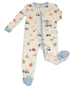 Silkberry Baby Bamboo Footed Sleeper With Two Way Zipper Pumpkin Farm