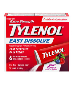 Tylenol Extra Fort Poudre d'acétaminophène à dissolution facile 500 mg Baies