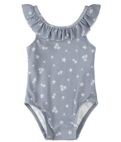 Petit Lem Swimsuit Starfish Print on Dusty Blue