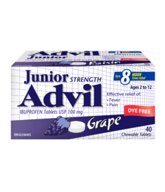 Advil Junior Strength Chewables Dye Free Grape