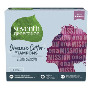 L. Organic Cotton Tampons with BPA-Free Applicators, Super  Absorbency, 30 Count : Health & Household