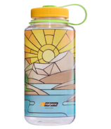 Nalgene Sustain Water Bottle Wide Mouth Clear Stained Glass River