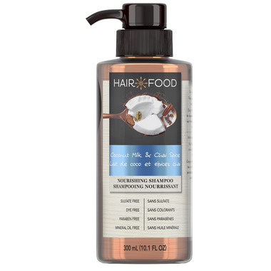 Hair Food Coconut & Chai Spice Sulfate Free Shampoo, 300 mL, Dye Free  Nourishment