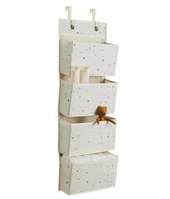 3 Sprouts Recycled Fabric Over the Door Organizer Terrazzo Cream