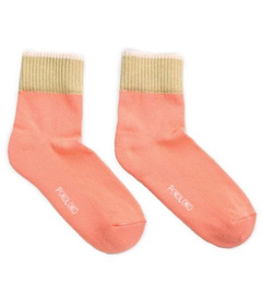 Pokoloko Block Pima Socks Melon/Beige