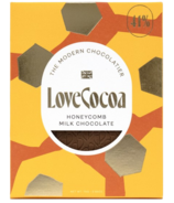 Barre de chocolat au lait Love Cocoa, nid d'abeille 