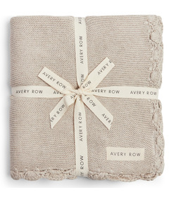 Avery Row Scallop Knit Blanket Stone