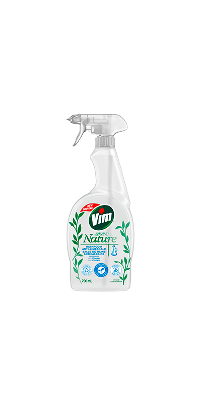 Vim Power & Shine Spray Cleaner removes limescale and soap scum Bathroom  with 100% naturally derived descaling agent 700 ml : : Health &  Personal Care