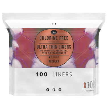 Buy L. Chlorine Free Ultra Thin Liners Regular Absorbency, Organic Cotton  at