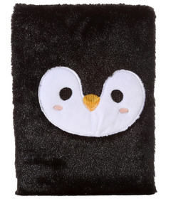 image of Puckator Adoramals Penguin Fluffies Plush A5 Notebook with sku:331725