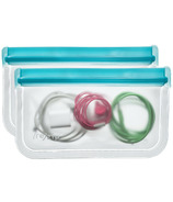 (re)zip Lay-Flat Reusable Snack Bags Aqua