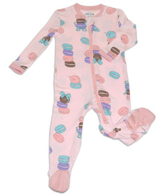 Silkberry Baby Bamboo Footed Sleeper With Two Way Zipper Macaron Party