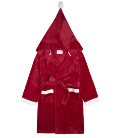 petit lem Plush Hooded Robe Scarlet Holiday Red