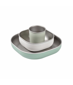 BEABA Stainless Steel Meal Set Green