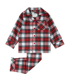 petit lem PJ Set Tartan Plaid Flannel Red