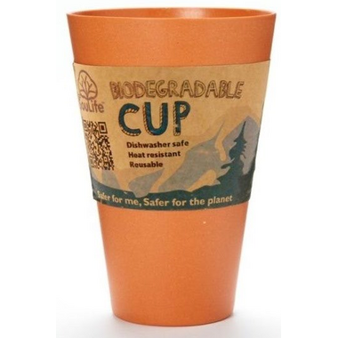 biodegradable bamboo cup orange