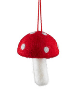 Silver Tree Ornament Woolly Mushroom Toadstool