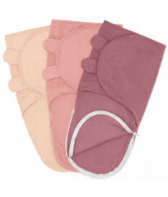 Comfy Cubs Easy Swaddle with Zipper Pack Light Blush, Blush, Mauve