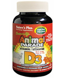 Nature's Plus Vitamine D3 sans sucre à croquer Animal Parade