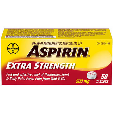 Aspirin 500 mg Extra Strength Tablets Small Bottle Aspirin 500 mg Extra Strength Tablets Small Bottle