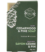 Savon en barre Crate 61 Organics au bois de cèdre et au pin 