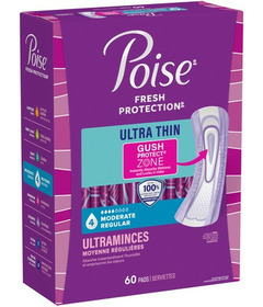 Poise Ultra Thin Incontinence Pads Moderate Absorbency Regular