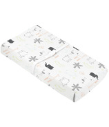 Kushies Percale Changing Pad Cover With Slits For Straps Jungle Animals