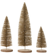 Silver Tree Antique Gold Glitter Bristol Trees Set