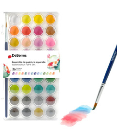 DeSerres 36 Colour Watercolour Set