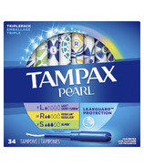 Tampons de Tampax Pearl non parfumés en paquet triple