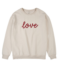 petit lem Unisex Knit Long Sleeve Sweatshirt Beige