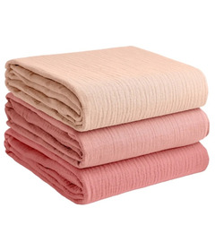 Comfy Cubs Cotton Muslin Swaddle Blankets Blush, Bold Blush, Dusty Rose